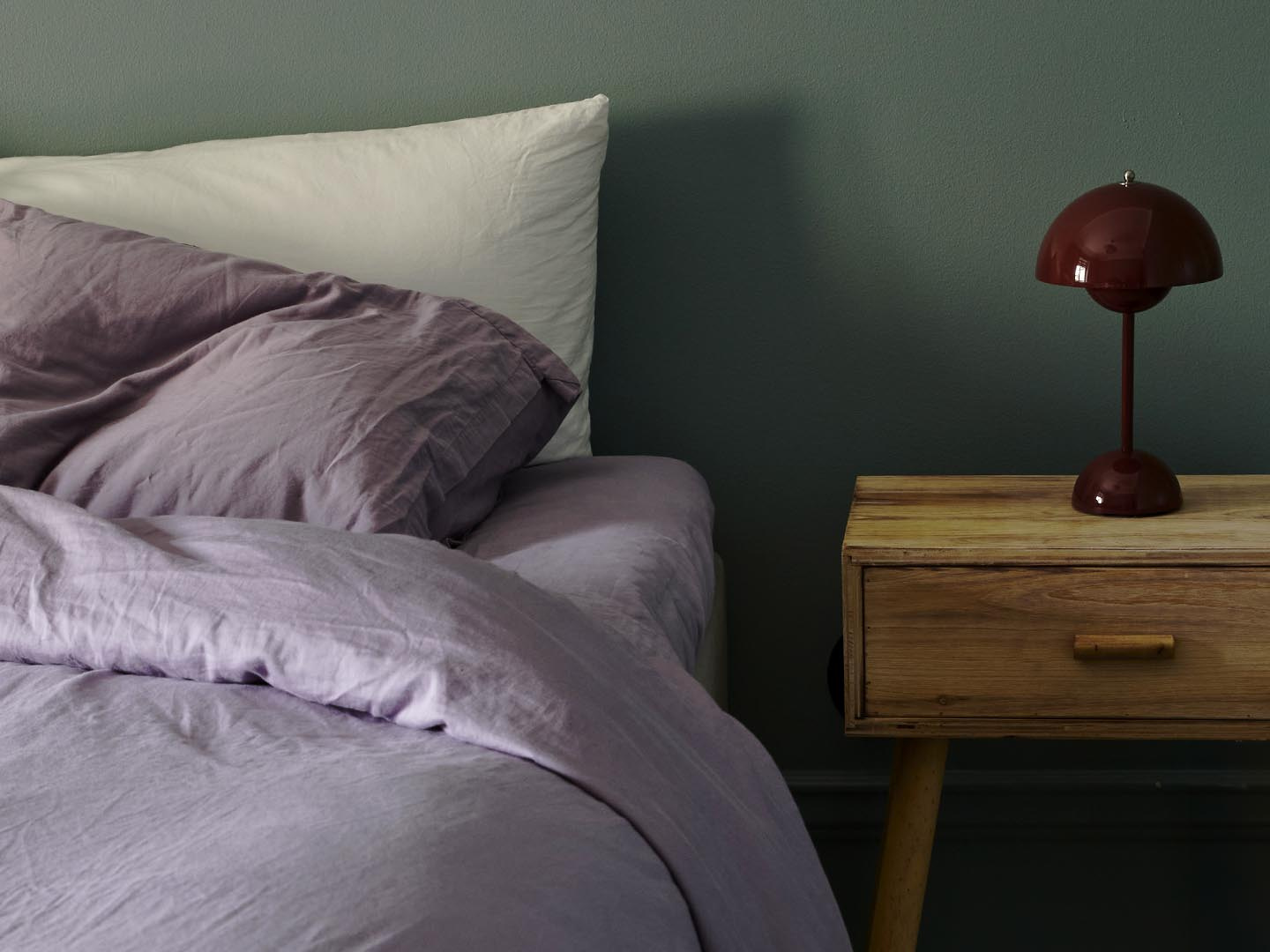 Muotoonommeltu lakana Nejd Percale - Dusty Lilac
