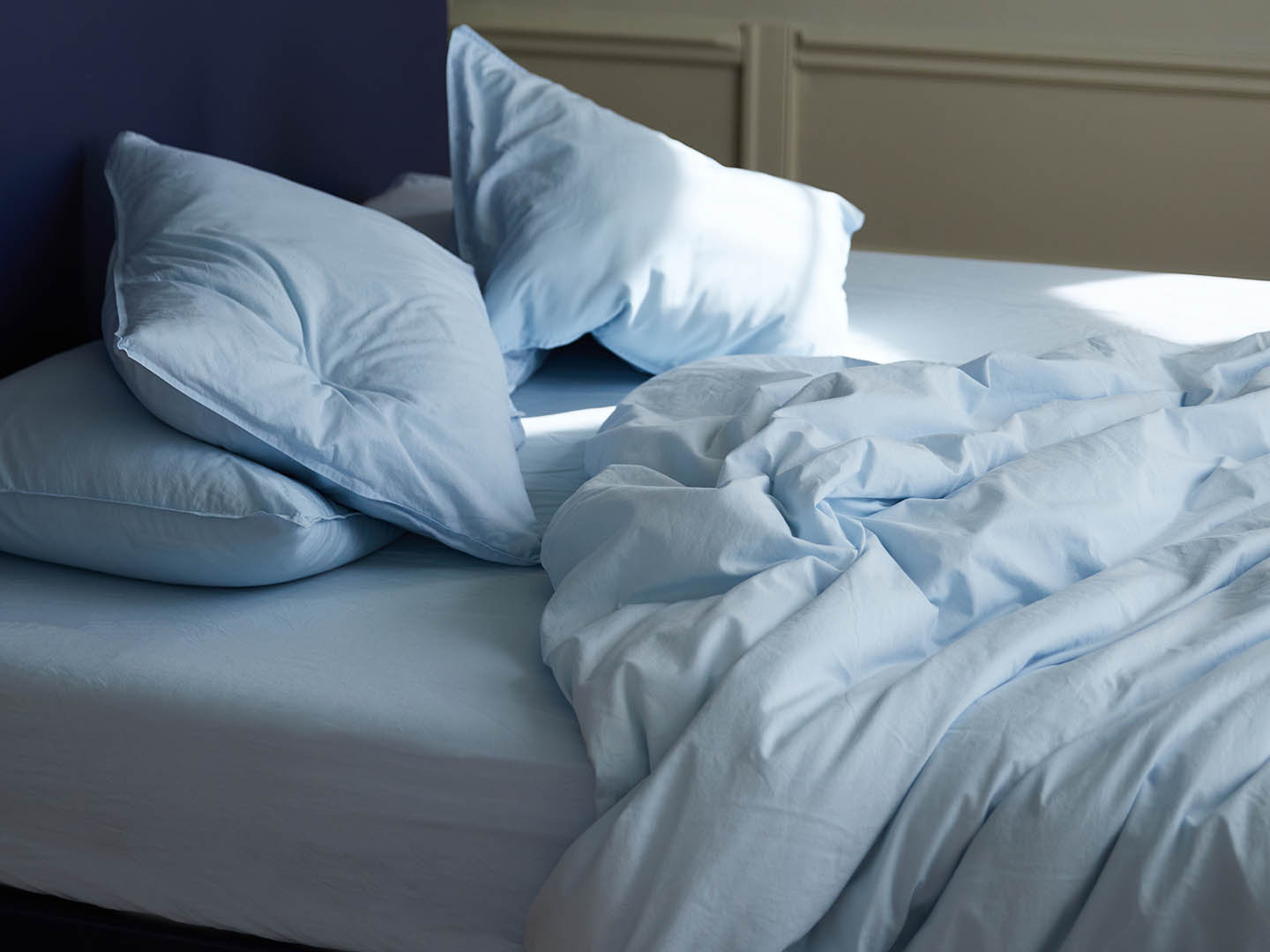 Muotoonommeltu lakana Nejd Percale - Ice Blue