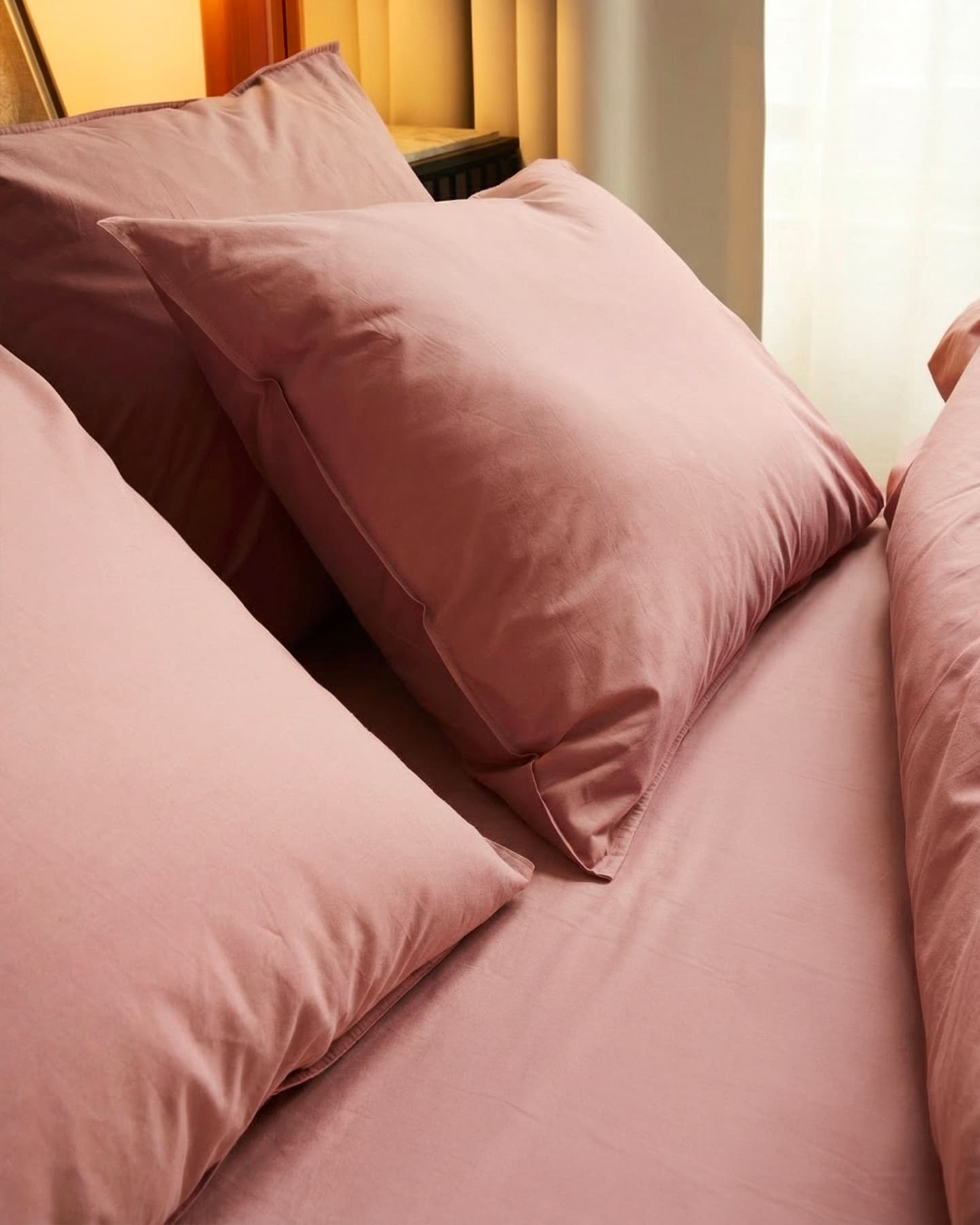 Muotoonommeltu lakana Nejd Percale - Ash Rose