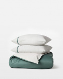 Pussilakanasetti Tvenne - Washed Bottle Green / Misty Green